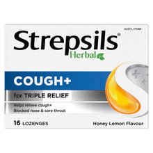 Strepsils Herbal Cough + Honey Lemon Flavour 16 Lozenges