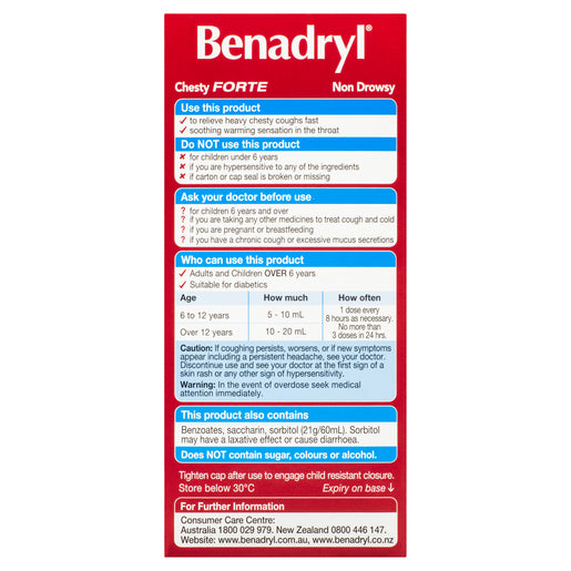 Benadryl Chesty Forte Berry Flavour 200mL