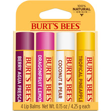 Burts Bees Tropical Retreat Moisturising Lip Balms 4 Pack 4.25g