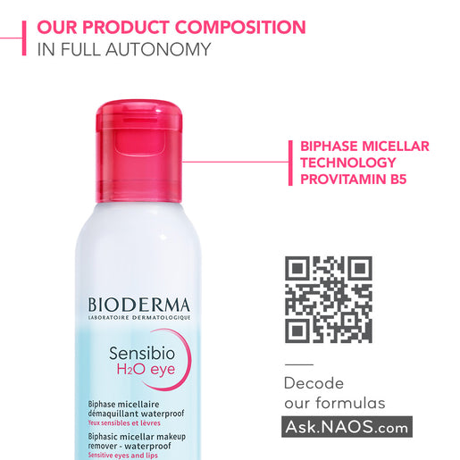 Bioderma Sensibio H2O Eye Biphasic Micellar Waterproof Makeup Remover 125mL - GimmeNow