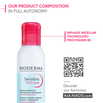 Bioderma Sensibio H2O Eye Biphasic Micellar Waterproof Makeup Remover 125mL - GimmeNow