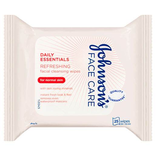 Johnson's Face Care Daily Essentials Refreshing Facial Cleansing Wipes For Normal Skin 25 Wipes - GimmeNow