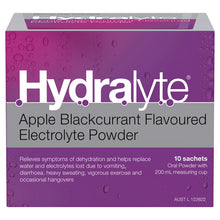 Hydralyte Apple Blackcurrant Flavoured Electrolyte Powder 10 Pack