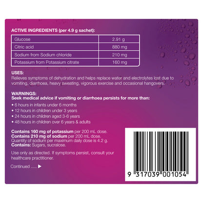 Hydralyte Apple Blackcurrant Flavoured Electrolyte Powder 10 Pack