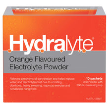 Hydralyte Orange Flavoured Electrolyte Powder 10 Pack