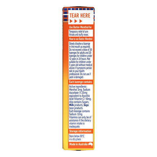 Butter Menthol Honey Centre 10 Lozenges - GimmeNow