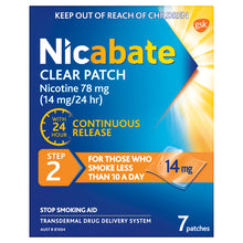 Nicabate Clear Patch Quit Smoking Step 2 14mg 7 Pack