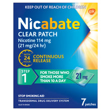 Nicabate Clear Patch Quit Smoking Step 1 21mg 7 Pack