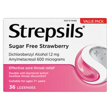 Strepsils Sugar Free Strawberry 36 Lozenges