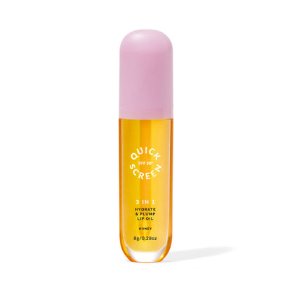 The Quick Flick Quick Screen SPF50 3 in 1 Hydrate & Plump Lip Oil Manuka Honey 8g