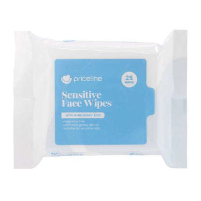 Priceline Sensitive Face Wipes 25 Pack