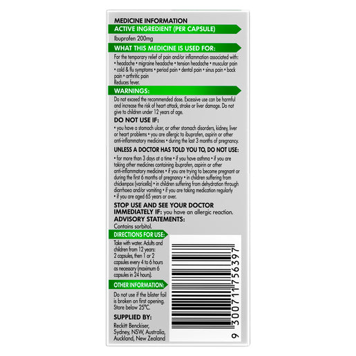 Nurofen Zavance Mini 8 Liquid Capsules