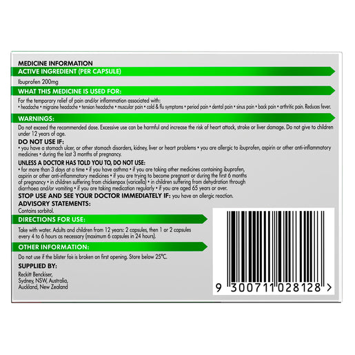 Nurofen Zavance Mini 64 Liquid Capsules - GimmeNow