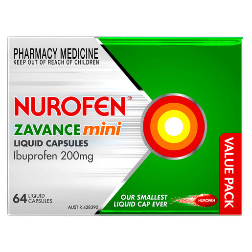 Nurofen Zavance Mini 64 Liquid Capsules - GimmeNow