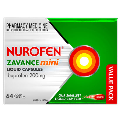 Nurofen Zavance Mini 64 Liquid Capsules - GimmeNow