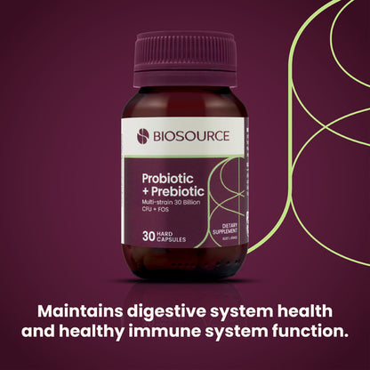 BIOSOURCE Probiotic + Prebiotic 30 Capsules