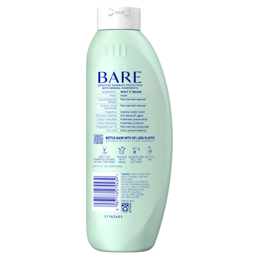 Head & Shoulders BARE Pure Clean Minimal Ingredients Anti-Dandruff Shampoo 400mL - GimmeNow