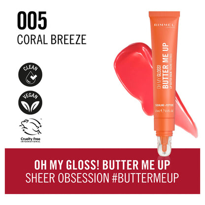 Rimmel London Oh My Gloss! Butter Me Up Lip Butter 005 Coral Breeze 15mL
