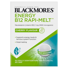 Blackmores Energy B12 Rapi-Melt Cherry Flavour 60 Tablets - GimmeNow
