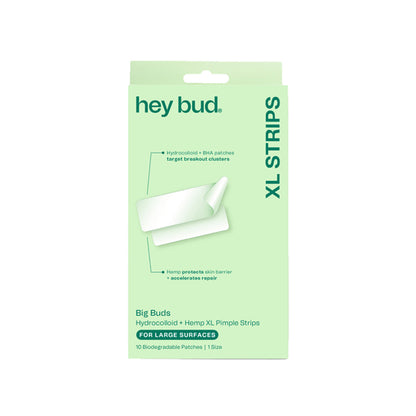 Hey Bud Hydrocolloid + Hemp XL Pimple Strips 10 Patches
