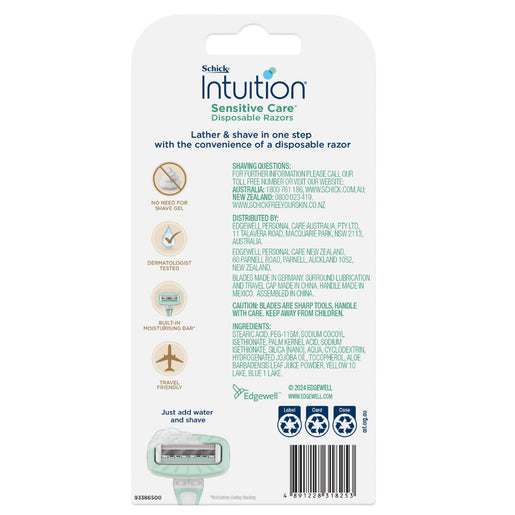 Schick Intuition Sensitive Care Disposable Razors 2 Pack