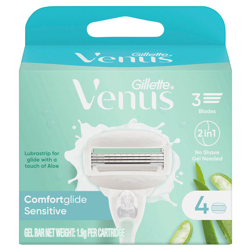 Gillette Venus Comfortglide Sensitive Blade Refills 4 Pack