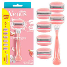 Gillette Venus ComfortGlide White Tea Women's Razor 1 Razor Handle + 6 Blade Refills