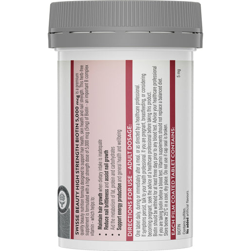 Swisse Beauty High Strength Biotin 5,000mcg 100 Tablets - GimmeNow