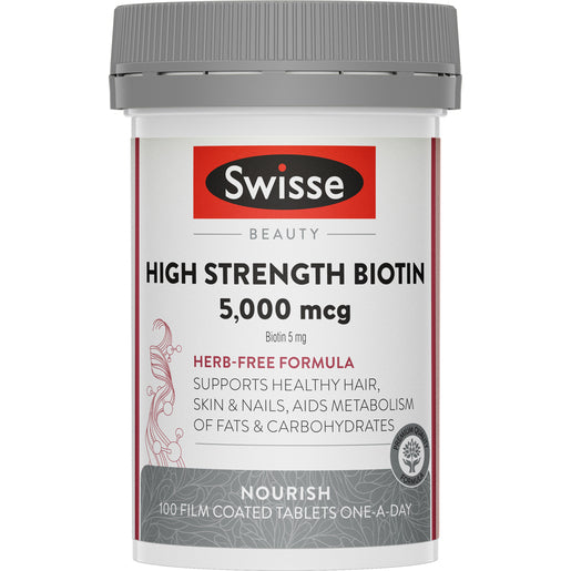 Swisse Beauty High Strength Biotin 5,000mcg 100 Tablets - GimmeNow