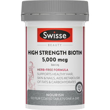 Swisse Beauty High Strength Biotin 5,000mcg 100 Tablets - GimmeNow