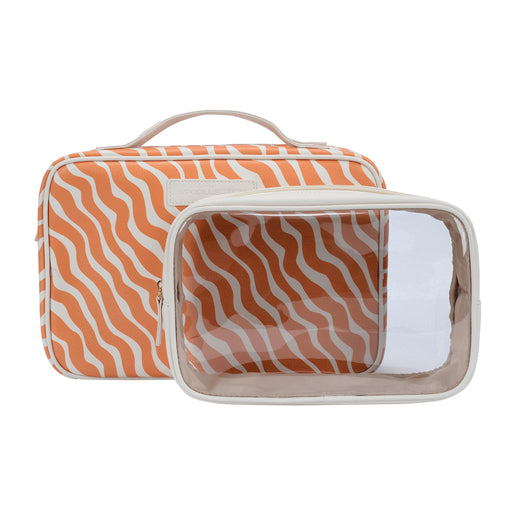 MP Cosmetics Orange Zigzag Weekender 2 Piece Set