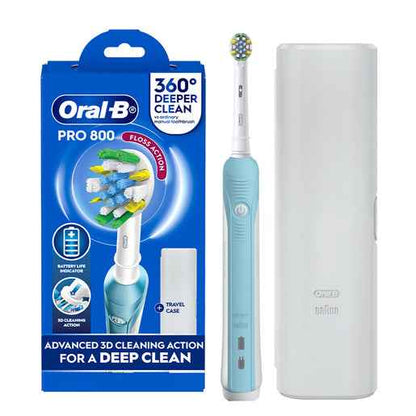 Oral-B Pro 800 Floss Action Electric Toothbrush Blue 1 Pack