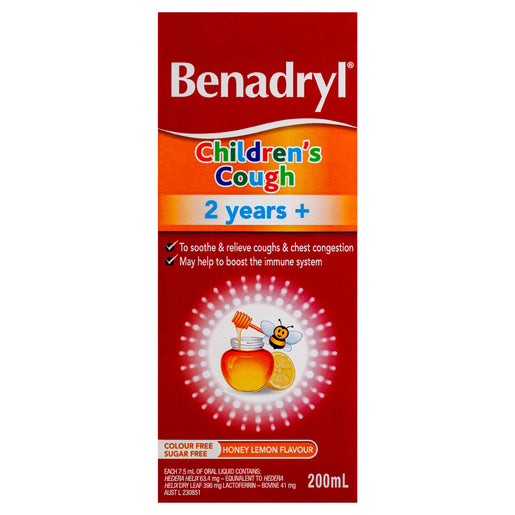 Benadryl Children's Cough 2+ Years Honey Lemon Flavour 200mL