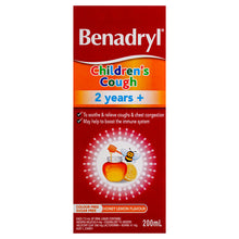 Benadryl Children's Cough 2+ Years Honey Lemon Flavour 200mL