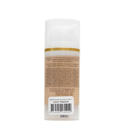 Natio Flawless Foundation SPF 15 Light Medium 30mL