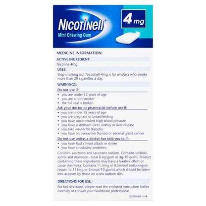 Nicotinell 4mg Mint Gum 96 Pack