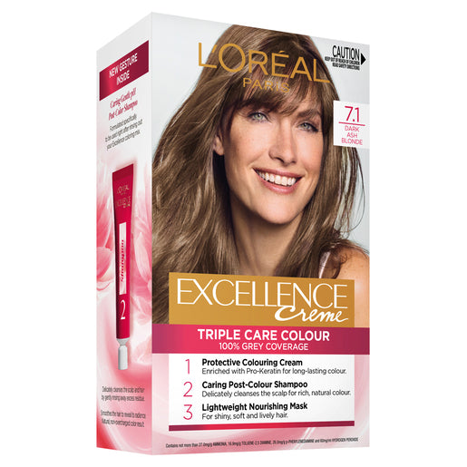 L'Oréal Paris Excellence Creme 7.1 Dark Ash Blonde (100% Grey Coverage) 1 Pack - GimmeNow