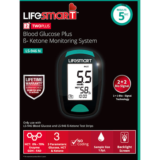 LifeSmart Blood Glucose + B- Ketone Monitoring System 1 Each