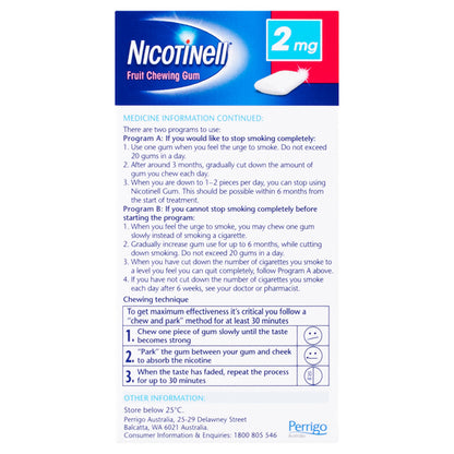 Nicotinell 2mg Fruit Gum 96 Pack