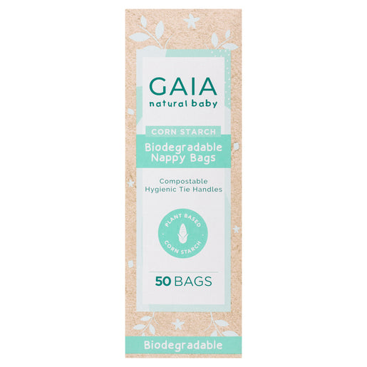 GAIA Natural Baby Biodegradable Nappy Bags 50 Pack - GimmeNow