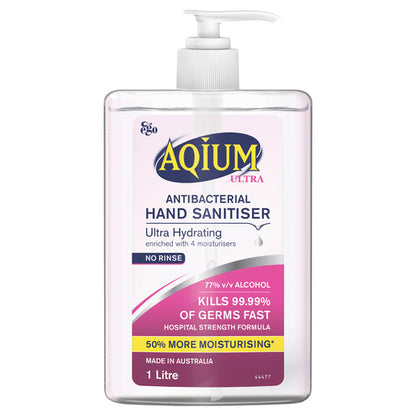Ego Aqium Antibacterial Hand Sanitiser Ultra Hydrating 1L