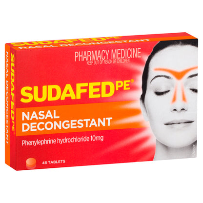 Sudafed PE Nasal Decongestant 48 Tablets