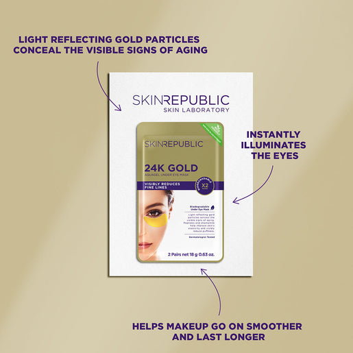 Skin Republic Gold Aquagel Biodegradable Under Eye Patches 2 Pairs - GimmeNow