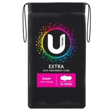 U By Kotex Extra Super Pads with Wings 14 Pack