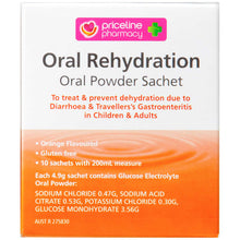 Priceline Oral Rehydration Sachets Orange Flavour 10 Pack - GimmeNow