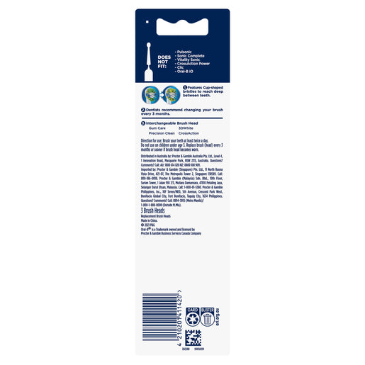 Oral-B Floss Action Replacement Brush Heads 3 Pack