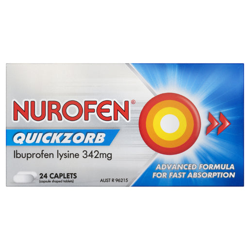 Nurofen Quickzorb Ibuprofen Lysine 342mg 24 Caplets