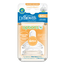 Dr Brown's Level 3 Wide-Neck Options+ Teat for Feeding Bottle 2 Pack