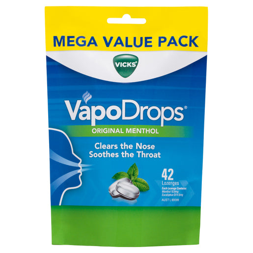 Vicks VapoDrops Original Menthol 42 Lozenges - GimmeNow