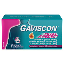 Gaviscon Dual Action Heartburn and Indigestion Mixed Berry Flavour 48 Tablets - GimmeNow
